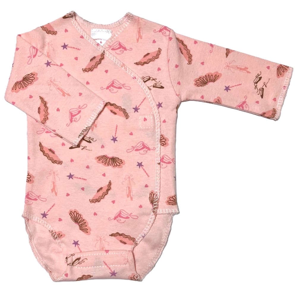 【未熟児】【低出生体重児】【早産児】【NICU】用 ベビー服： 長袖ロンパース バレエ