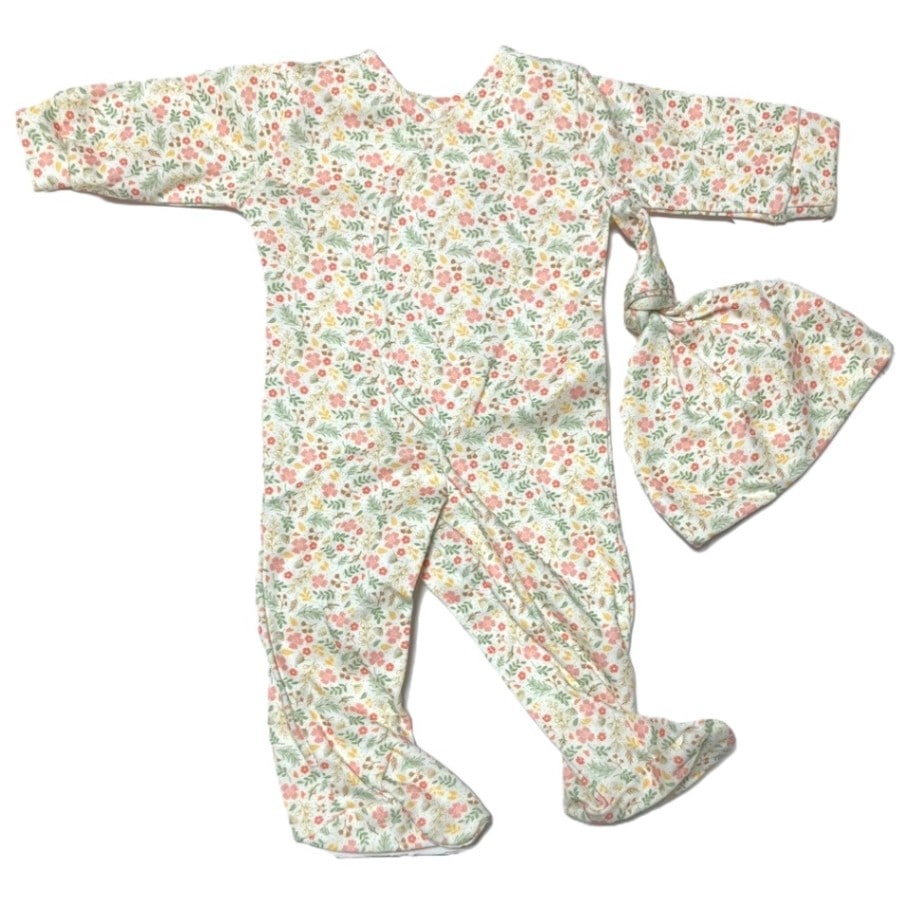 【未熟児】【低出生体重児】【早産児】【NICU】用 ベビー服： 長袖カバーオール 帽子付き ミミ【1800-2700g】