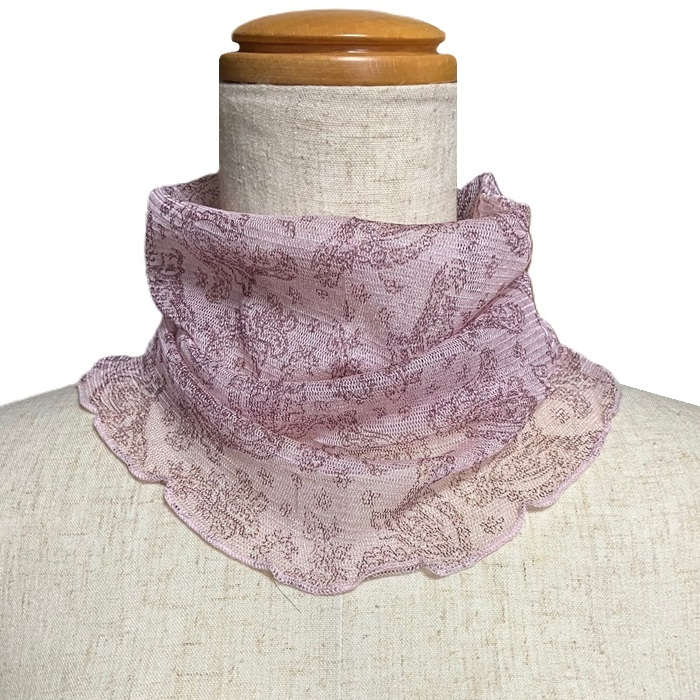 【気管切開】【喉頭摘出】【永久気管孔】　シルクネックカバー かぶるタイプ：ペイズリー