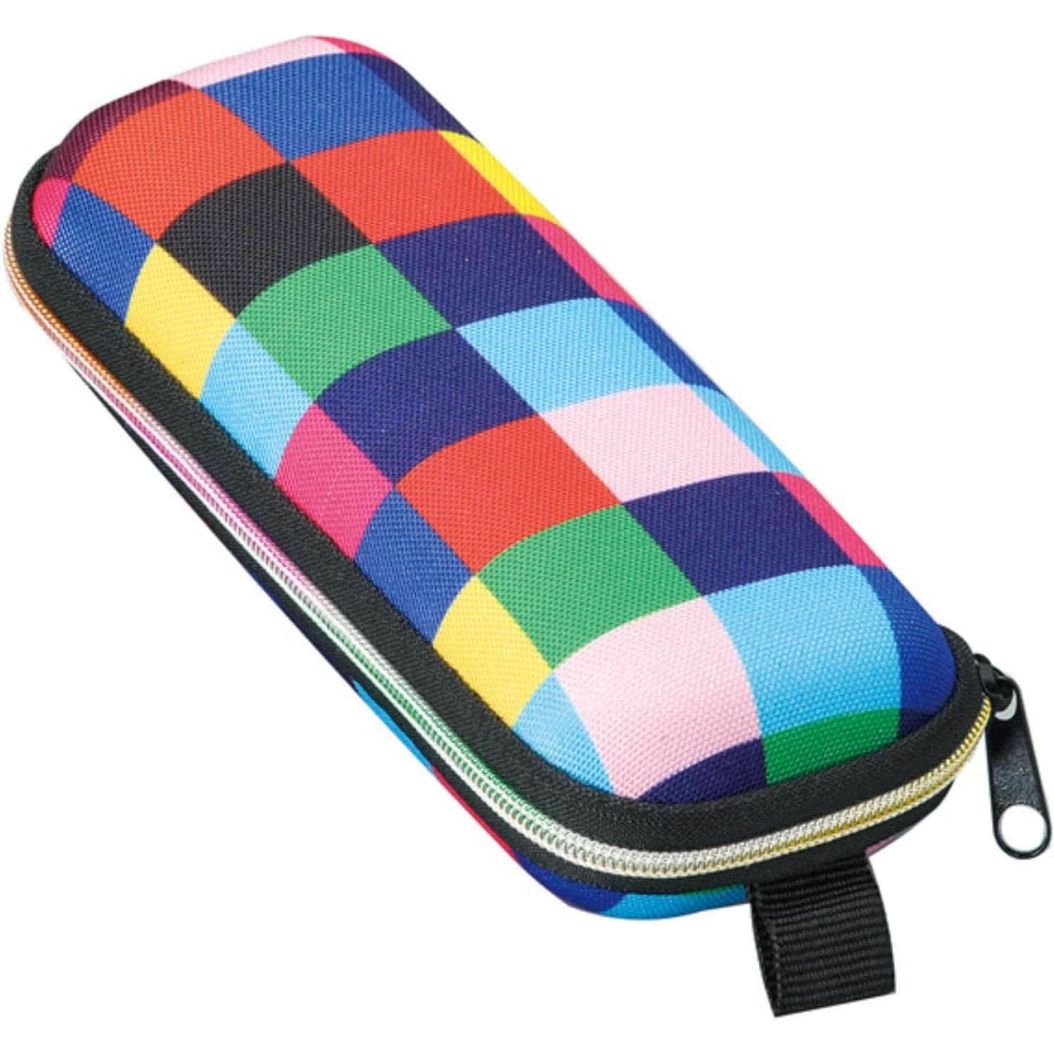 【メガネケース】 ウレタンセミハードケース ：チェックカラフル