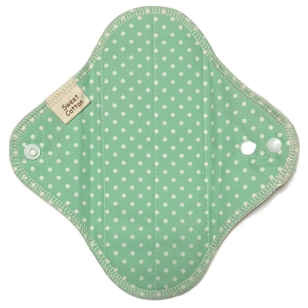 オーガニックコットン 布ナプキン Dシリーズ ライナー：ドットグリーン