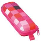 【メガネケース】 ウレタンセミハードケース ：チェックレッド