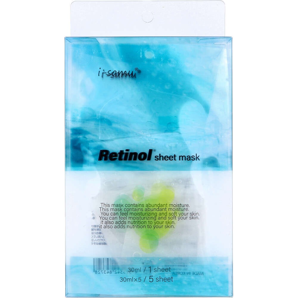 【フェイスマスク】【パック】 i-samu レチノール シートマスク 5枚入