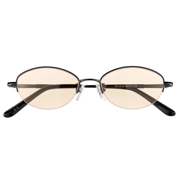 【白内障】 白内障用 ラウンドグラス ブラウン25%：ブラックフレーム