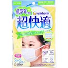 【不織布マスク】【キッズ】超快適マスク かぜ・花粉用 低学年専用タイプ ホワイト柄つき 5枚入