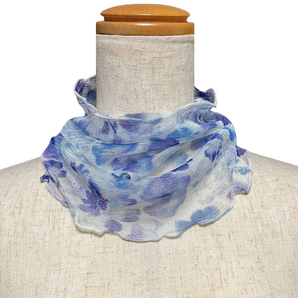 【気管切開】【喉頭摘出】【永久気管孔】　シルクネックカバー かぶるタイプ：ビオラ