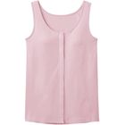 【乳がん】【乳房切除】【敏感肌】パッド付前開きインナー タンクトップ：スモークピンク