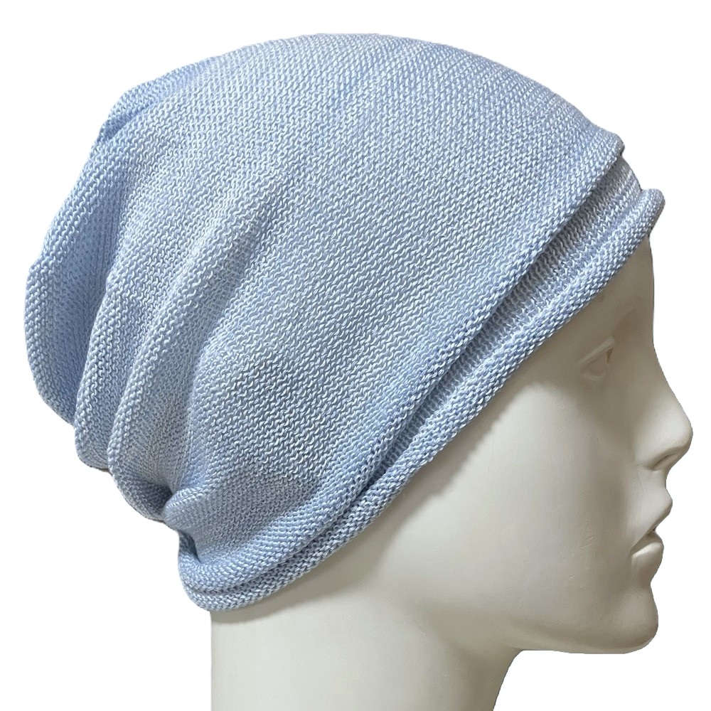 【抗がん剤治療】【医療用帽子】【ケア帽子】 アウトラスト ニット室内帽子：ブルー