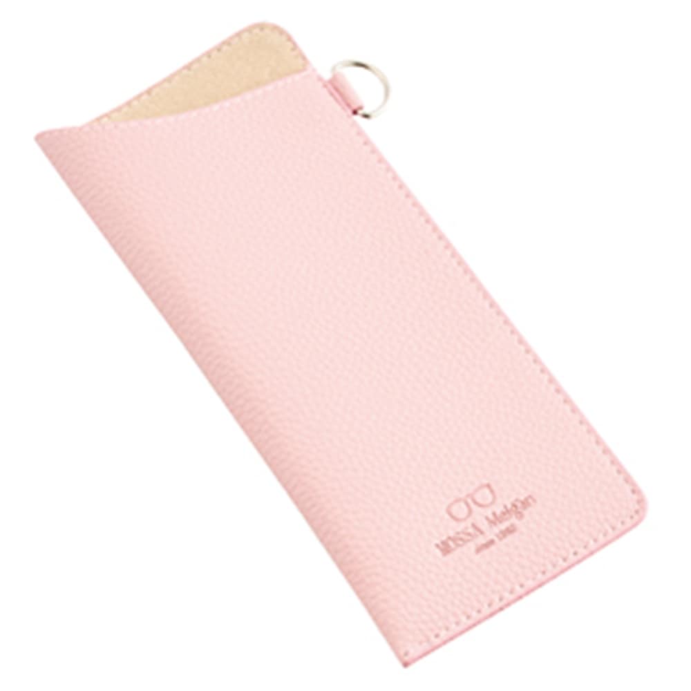 【メガネケース】 MOSSA フェイクレザーソフトメガネケース：ピンク