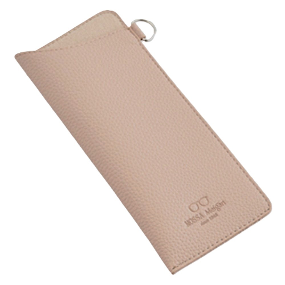 【メガネケース】 MOSSA フェイクレザーソフトメガネケース：ベージュ