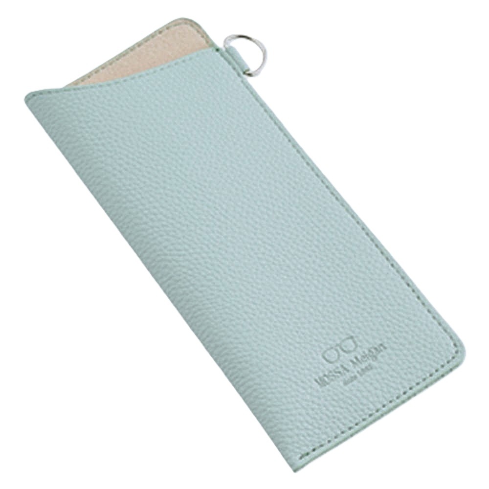 【メガネケース】 MOSSA フェイクレザーソフトメガネケース：モスブルー