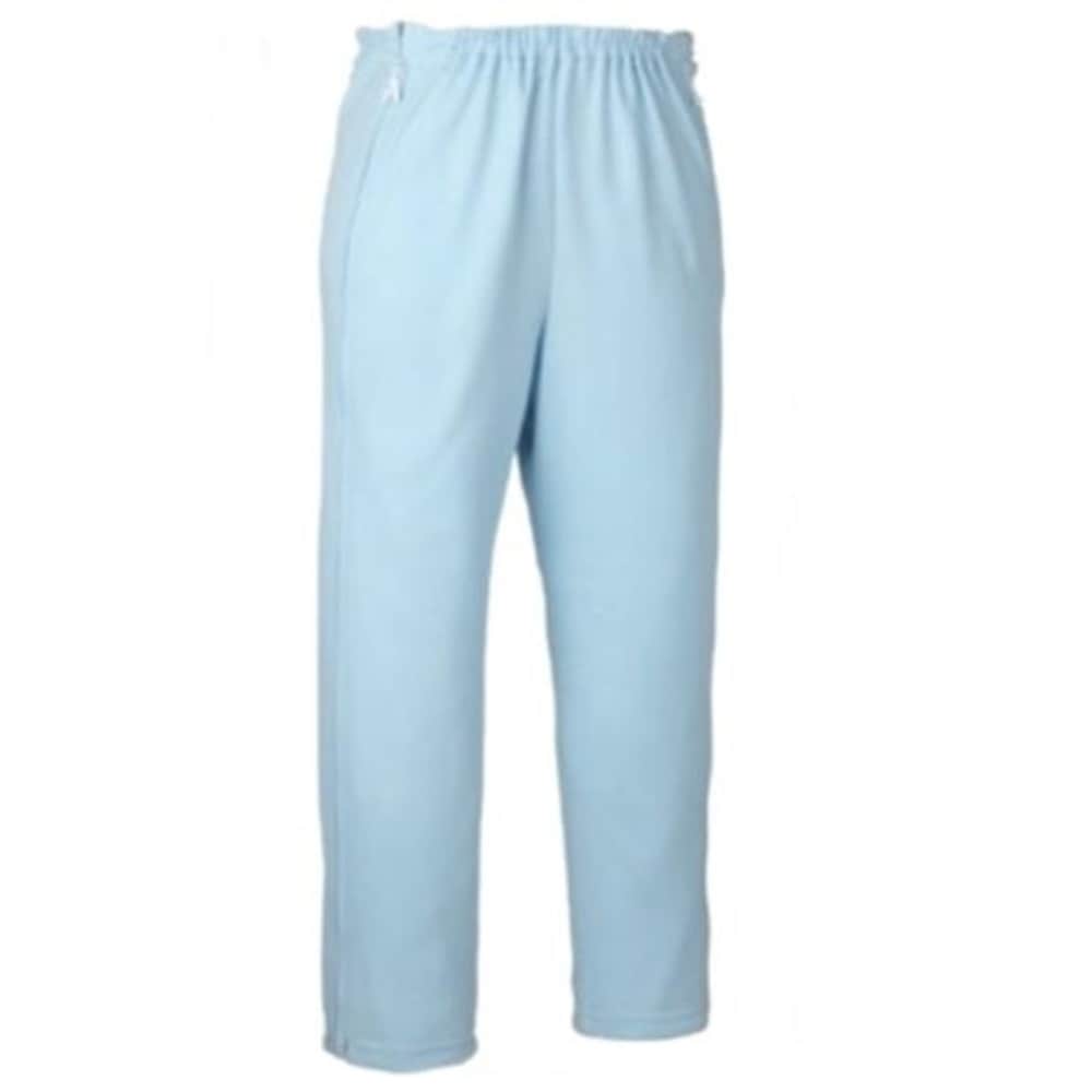 【入院】【車椅子】【介護】楽々ロングパンツ（フルオープン）：サックス