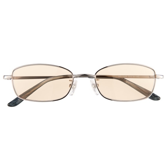 【白内障】 白内障用スクエアグラス ブラウン25％：ライトグレーフレーム