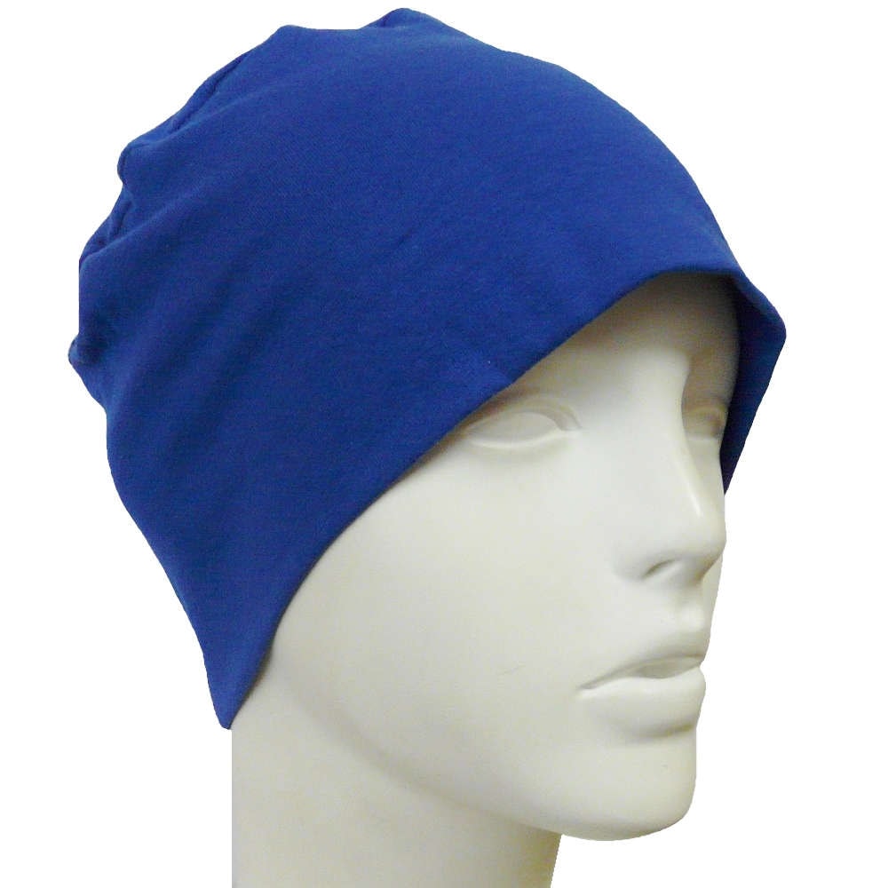 【抗がん剤治療】【医療用帽子】【ケア帽子】 コットンキャップ：ブルー