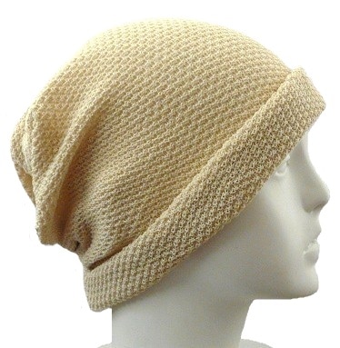 【抗がん剤治療】【医療用帽子】【ケア帽子】 大杉ニットルームキャップ：６型 ベージュ