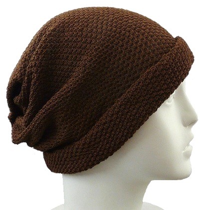 【抗がん剤治療】【医療用帽子】【ケア帽子】 大杉ニットルームキャップ：６型 セピア