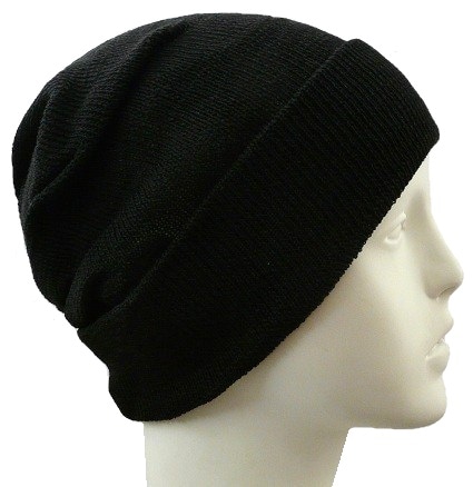 【抗がん剤治療】【医療用帽子】【ケア帽子】 大杉ニットルームキャップ：５型 ブラック