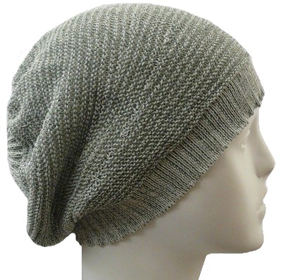 【抗がん剤治療】【医療用帽子】【ケア帽子】 大杉ニットルームキャップ：７型 アイボリーグリーン