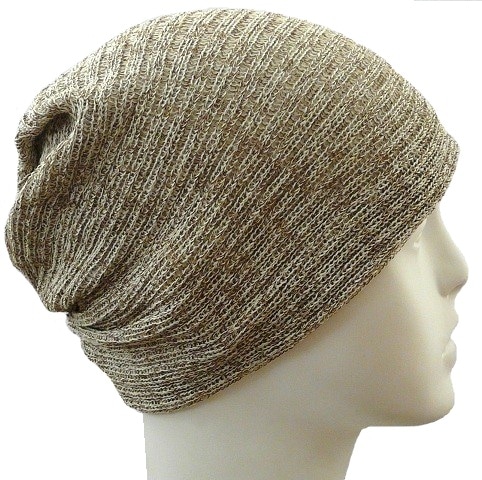 【抗がん剤治療】【医療用帽子】【ケア帽子】 大杉ニットルームキャップ：２型 ベージュセピア