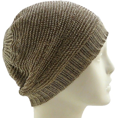 【抗がん剤治療】【医療用帽子】【ケア帽子】 大杉ニットルームキャップ：７型 ベージュセピア