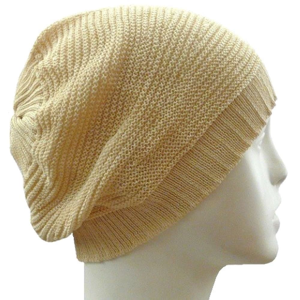【抗がん剤治療】【医療用帽子】【ケア帽子】 大杉ニットルームキャップ：７型 ベージュ