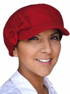 【抗がん剤治療】【医療用帽子】【ケア帽子】 キャスケット：レッドリボン