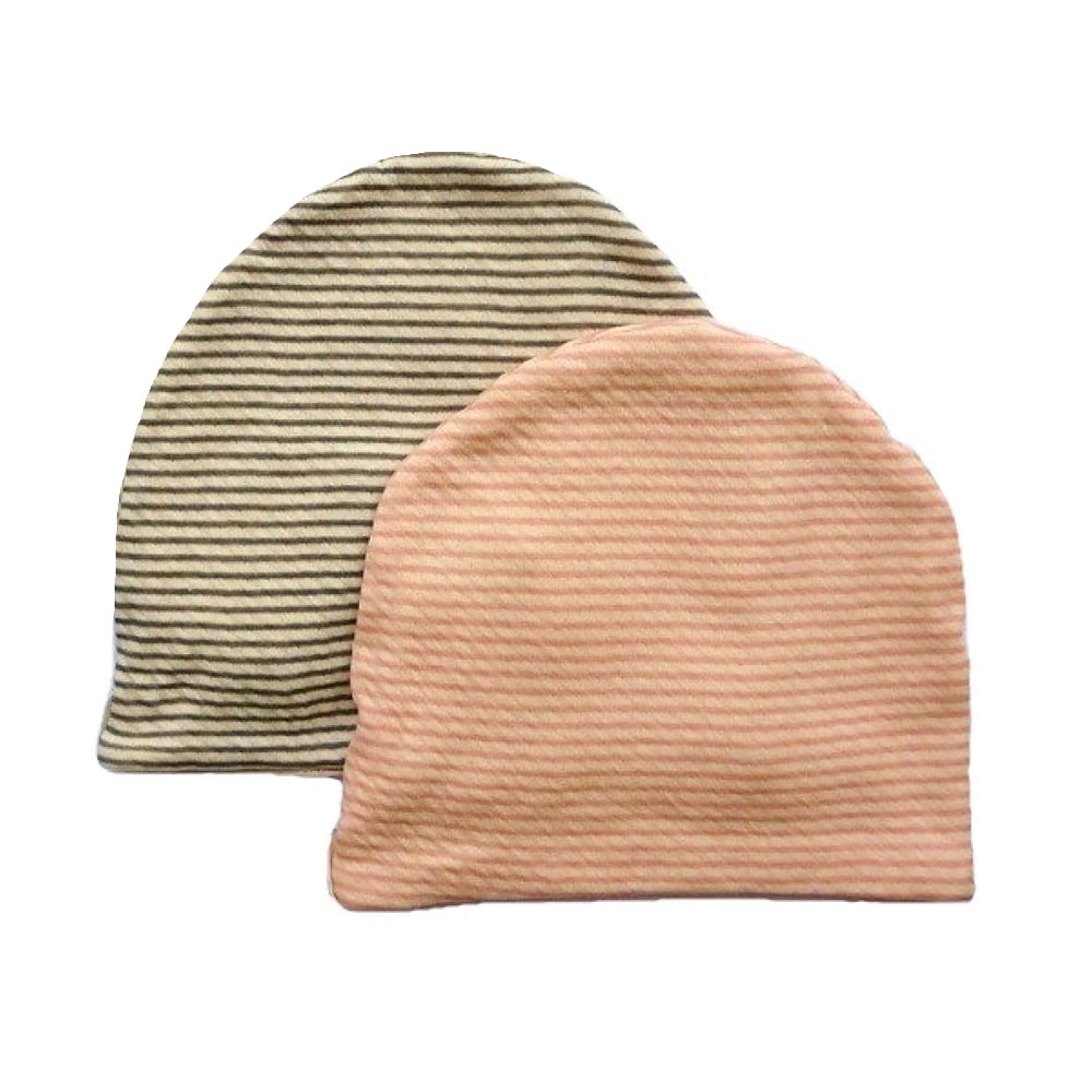 【抗がん剤治療】【医療用帽子】【ケア帽子】 ボーダーシャロット 【全2色】