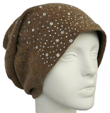 【抗がん剤治療】【医療用帽子】【ケア帽子】 フリース：ストーン ライトブラウン