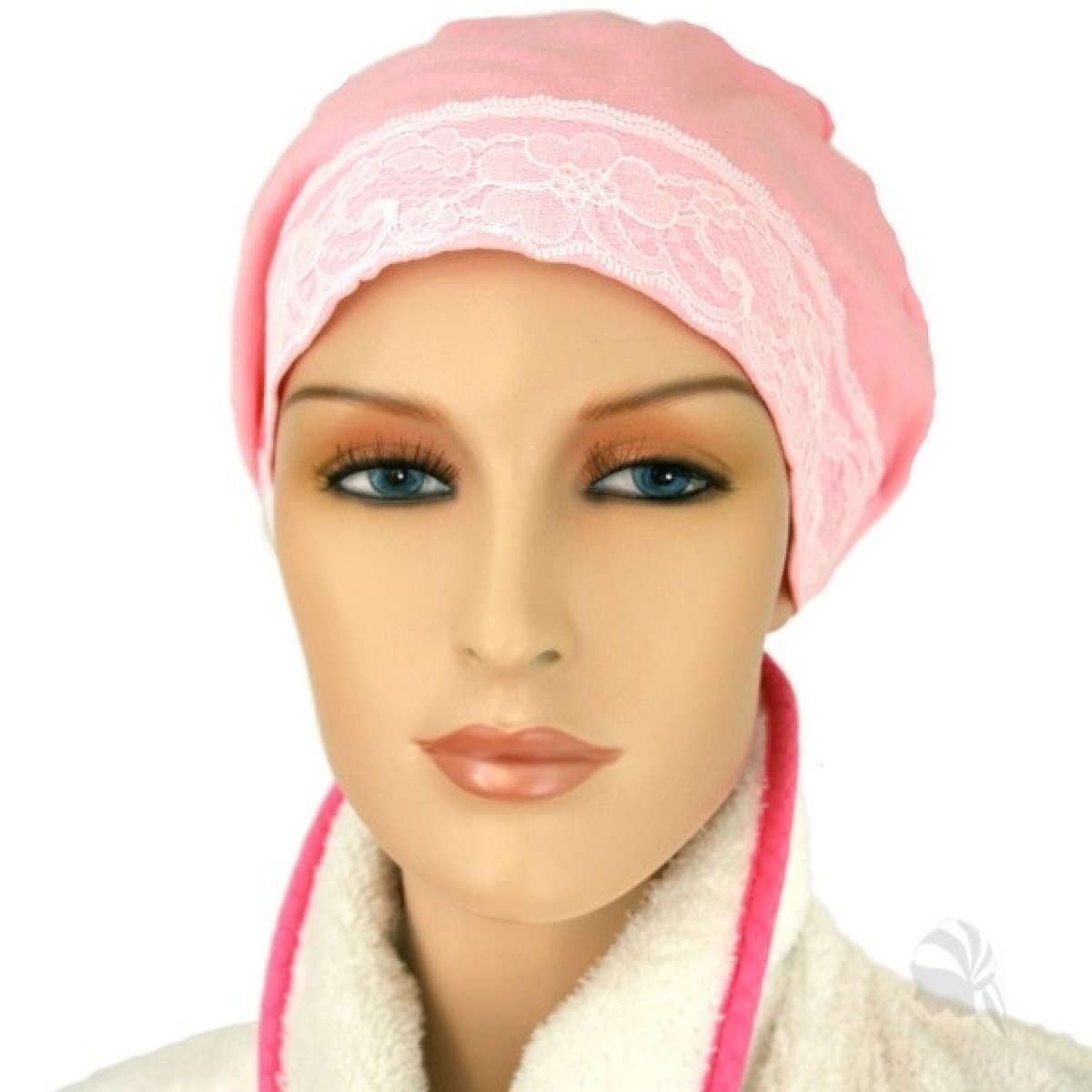 【抗がん剤治療】【医療用帽子】【ケア帽子】 レースキャップ：ピンクレース