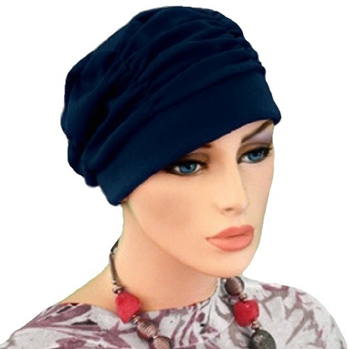【抗がん剤治療】【医療用帽子】【ケア帽子】 タックキャップ：ネイビー