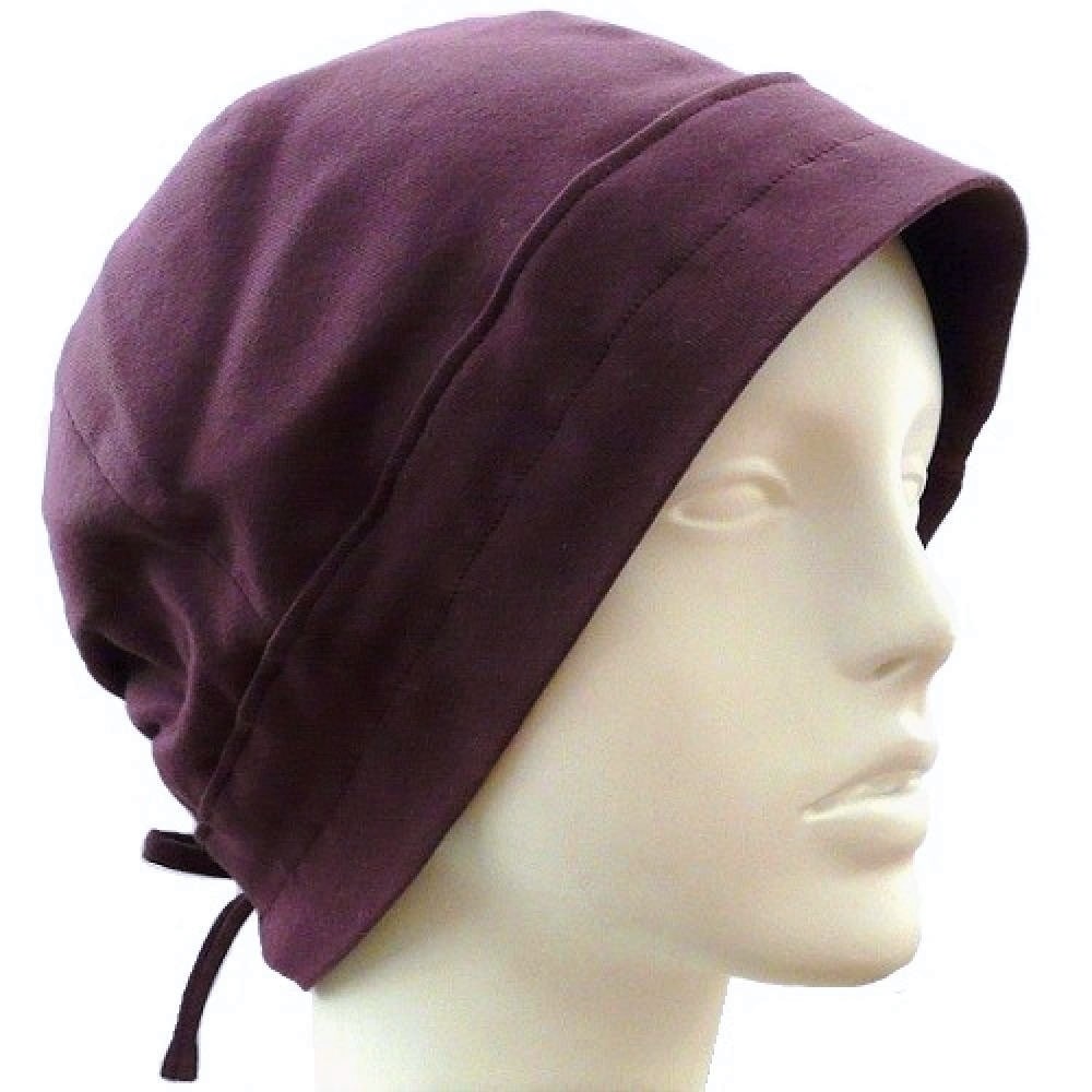 【抗がん剤治療】【医療用帽子】【ケア帽子】 あすなろ帽子：ワイン
