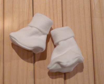 【未熟児】【低出生体重児】【早産児】【NICU】用 ベビー服:ブーティーソックス ホワイト