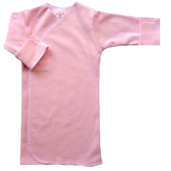 【未熟児】【低出生体重児】【早産児】【NICU】用 ベビー服：長袖長肌着 ピンク