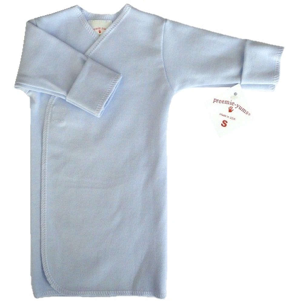 【未熟児】【低出生体重児】【早産児】【NICU】用 ベビー服：長袖長肌着 ブルー