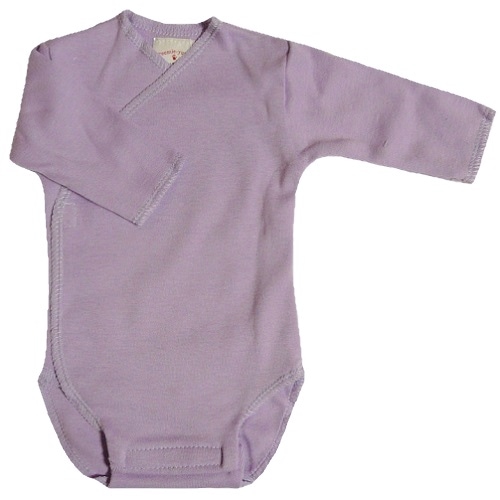 【未熟児】【低出生体重児】【早産児】【NICU】用 ベビー服： 長袖ロンパース ラベンダー