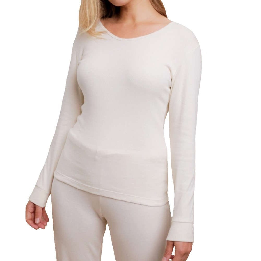 100%オーガニックコットン コトニーク レディース 長袖Tシャツ