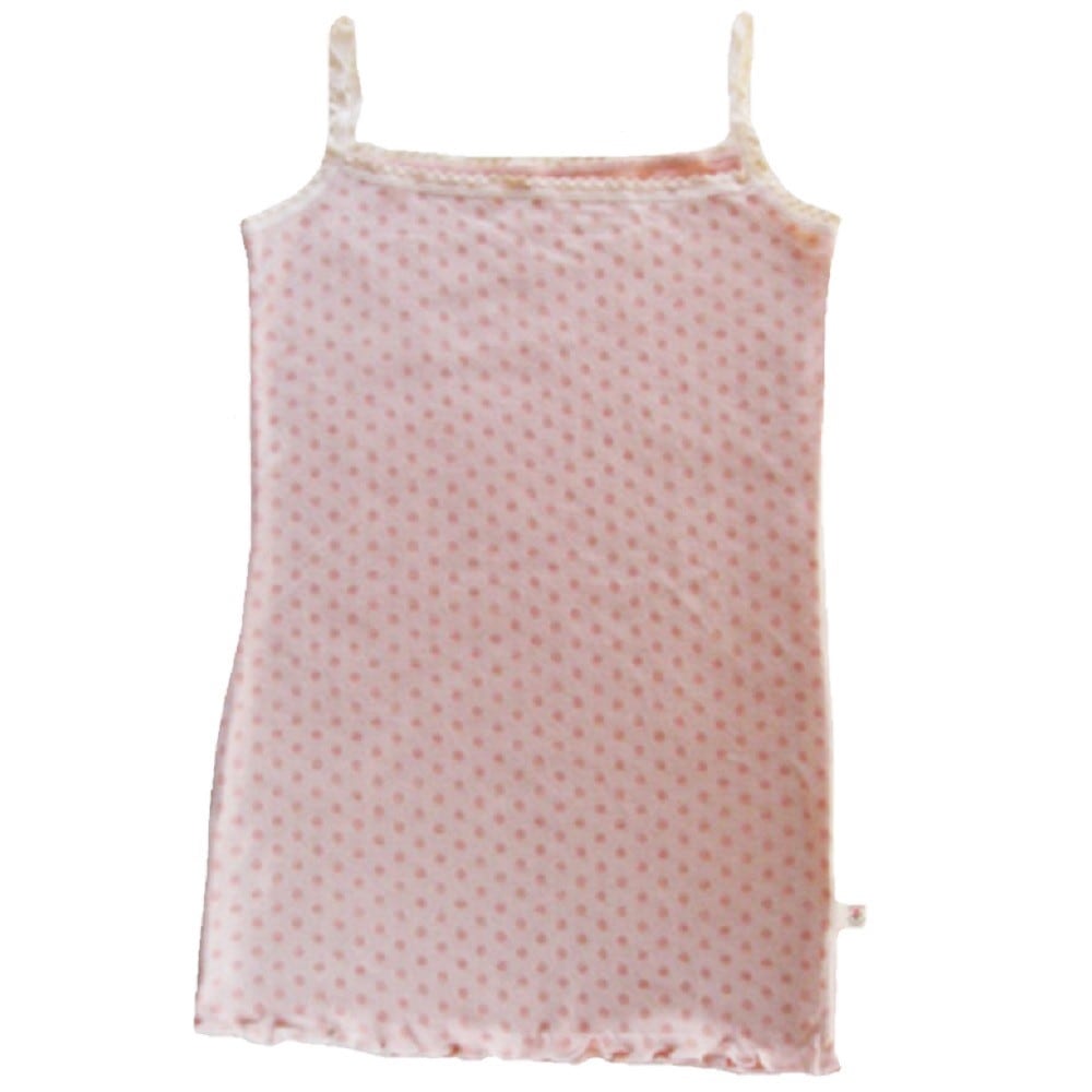 100%オーガニックコットン キャミソール ピンクドット