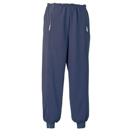 【入院】【車椅子】【介護】　裾リブ付き全開ズボン：ネイビー