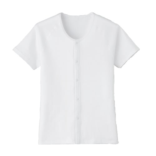 【介護】【入院】【片手麻痺】 ワンタッチ肌着 半袖：ホック式