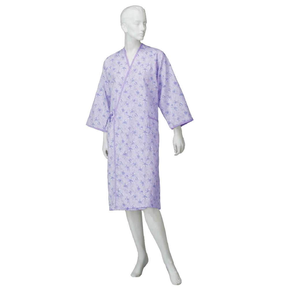 【ねまき】【パジャマ】【入院】 婦人カラーガーゼ合わせ:パープル