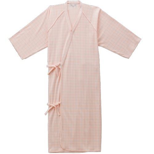 【ねまき】【入院】【介護】【男女兼用】 ケアねまき：メリヤスタイプ ピンク