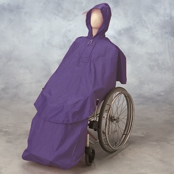 【車椅子用】 レインコート： ケアレイン セパレートタイプ 上下セット パープル