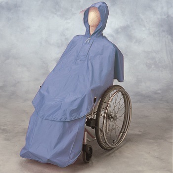 【車椅子用】 レインコート： ケアレイン セパレートタイプ 上下セット ブルー