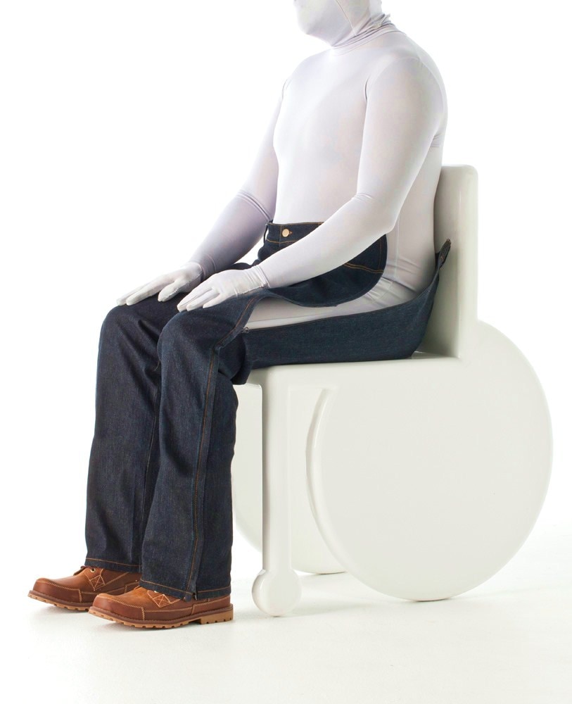 【車椅子用】フルオープンジーンズ：ネイビー【メンズ】