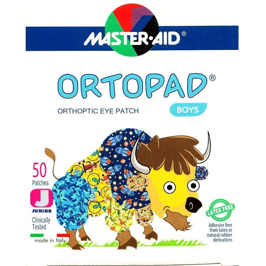 【斜視】【弱視】　オルトパッド　斜視弱視訓練用眼帯：ボーイズパック　ジュニア