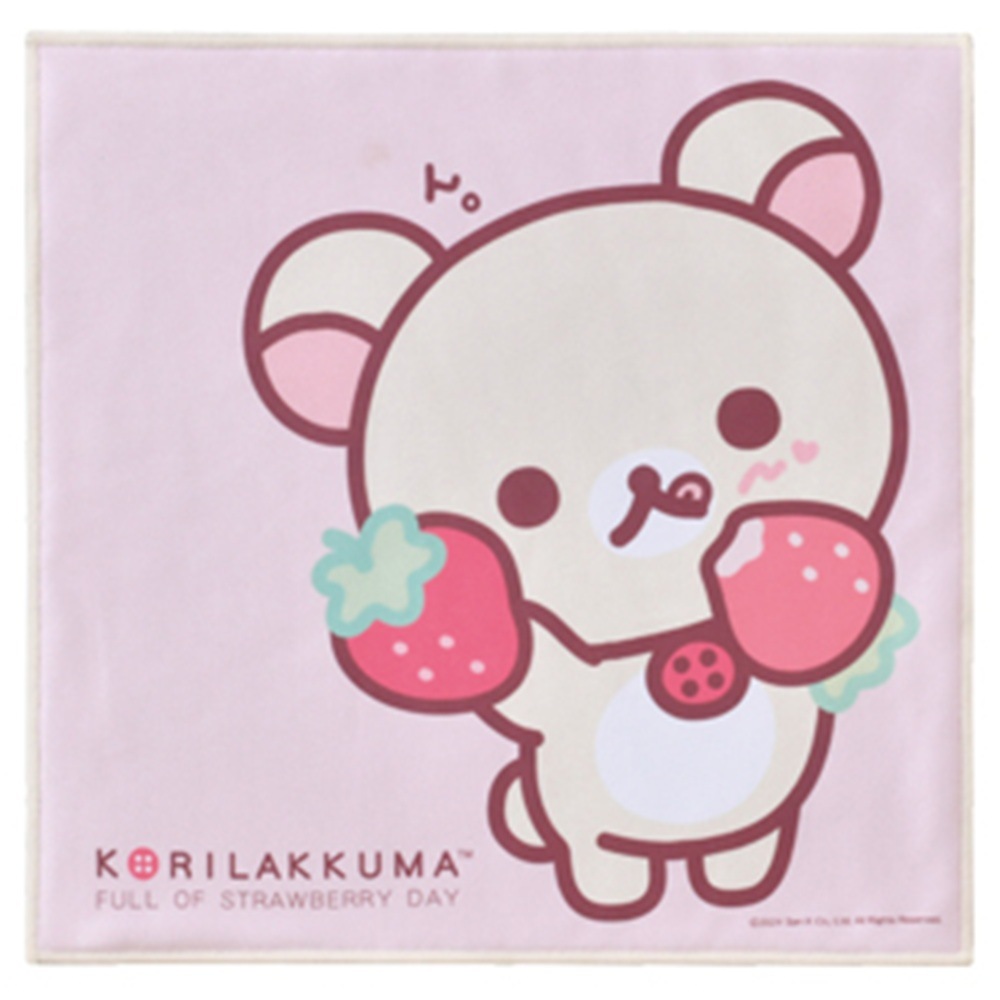 【メガネ拭き】 ハンカチメガネ拭き DOCHIMO 21x21cm コリラックマ イチゴ