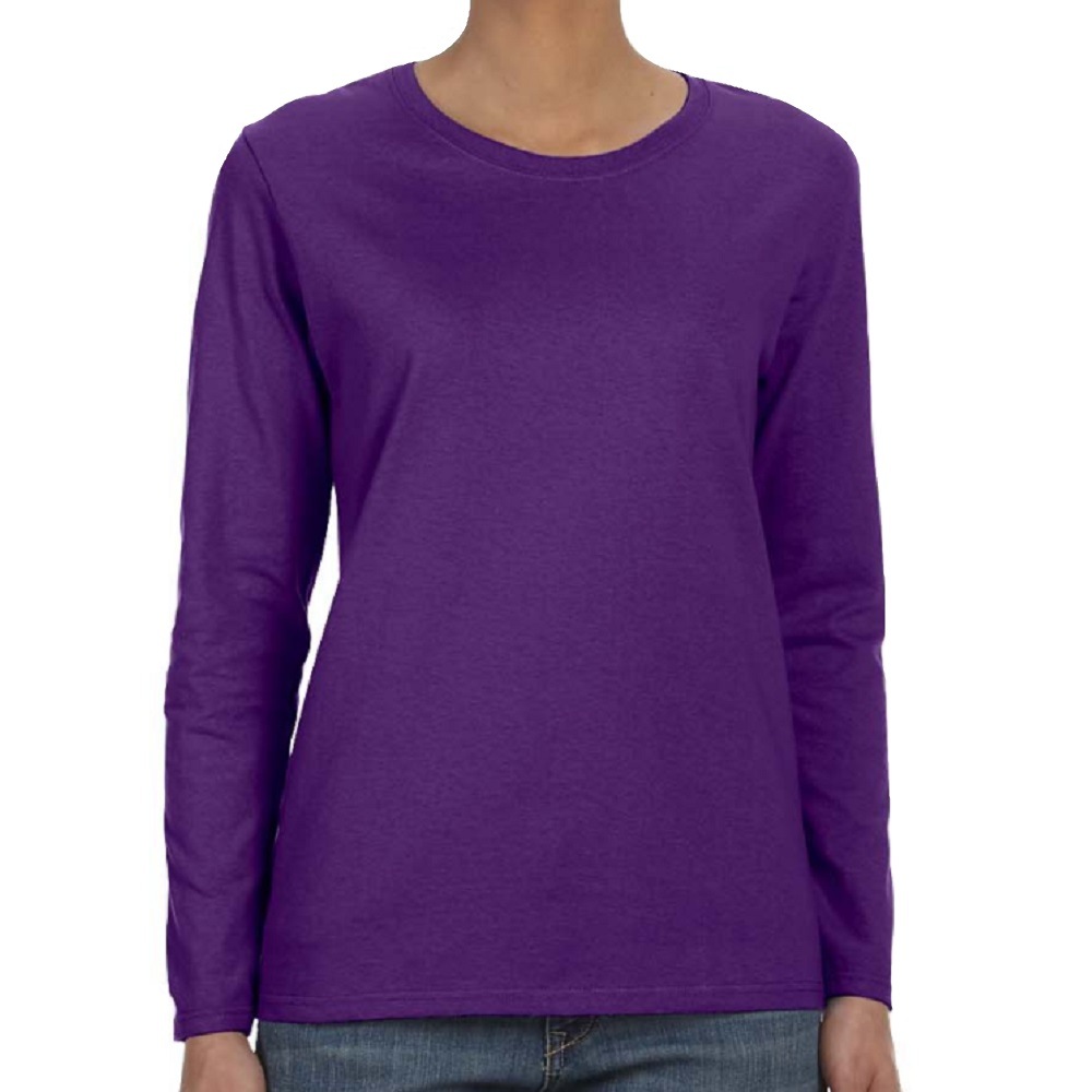 【人工透析】【点滴】【PICC】【カテーテル】 レディース長袖Tシャツ： パープル