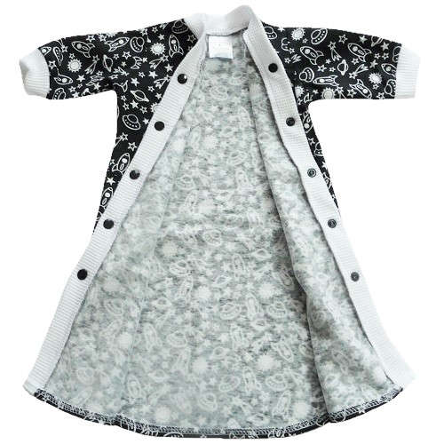【未熟児】【低出生体重児】【早産児】用 ベビー服：スペースガウン 帽子付き