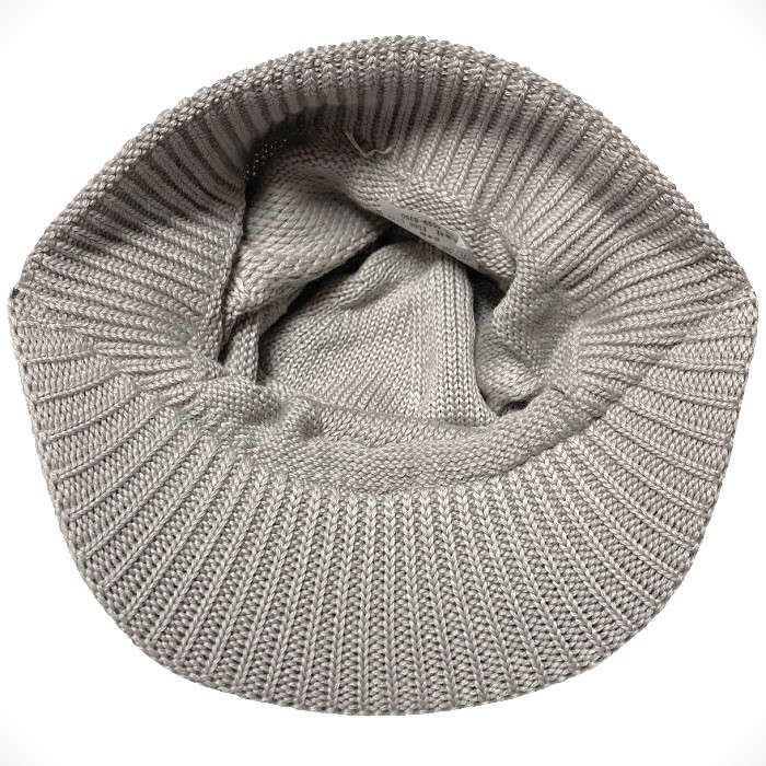 【医療用帽子】【キッズ】 つば付きニット帽：シルバーグレー
