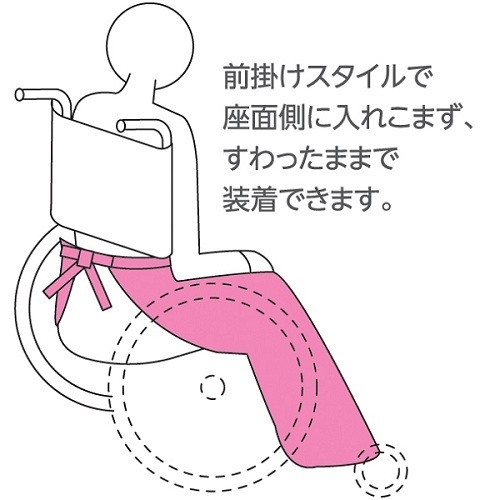 【車椅子用】 レインコート： ケアレイン セパレートタイプ 上下セット ピンク